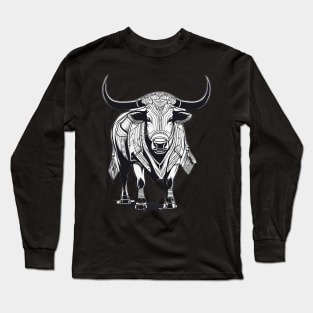 Wild Ox Dressed in Battle Armor. Uruz is the Runic word for the Wild Ox Long Sleeve T-Shirt